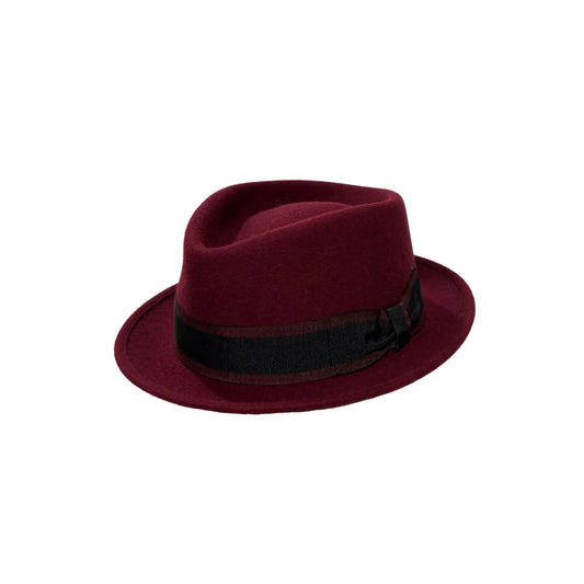 Diamond Porkpie Wool (BURGUNDY)