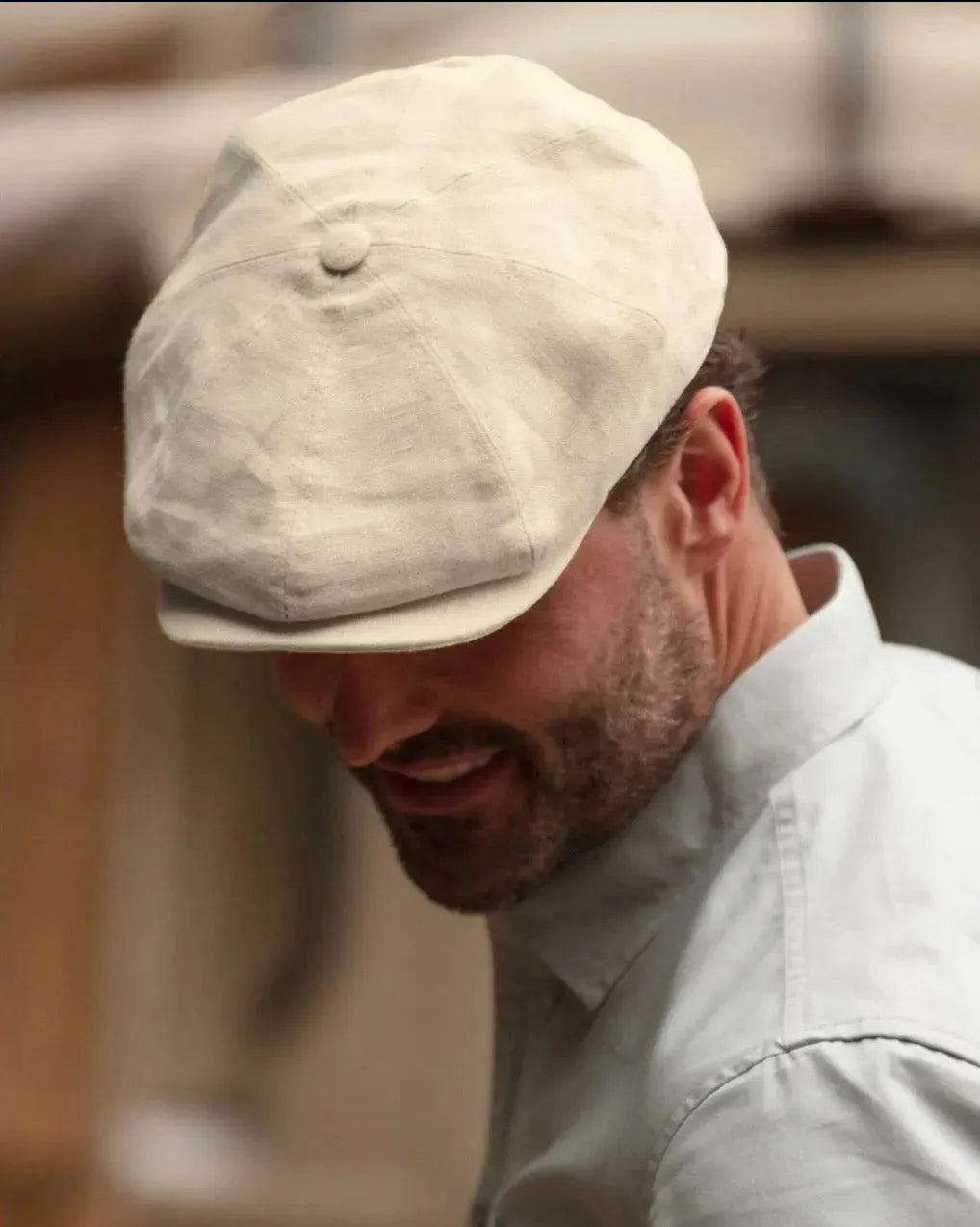 Linen 'Brooklyn' Bakerboy Cap