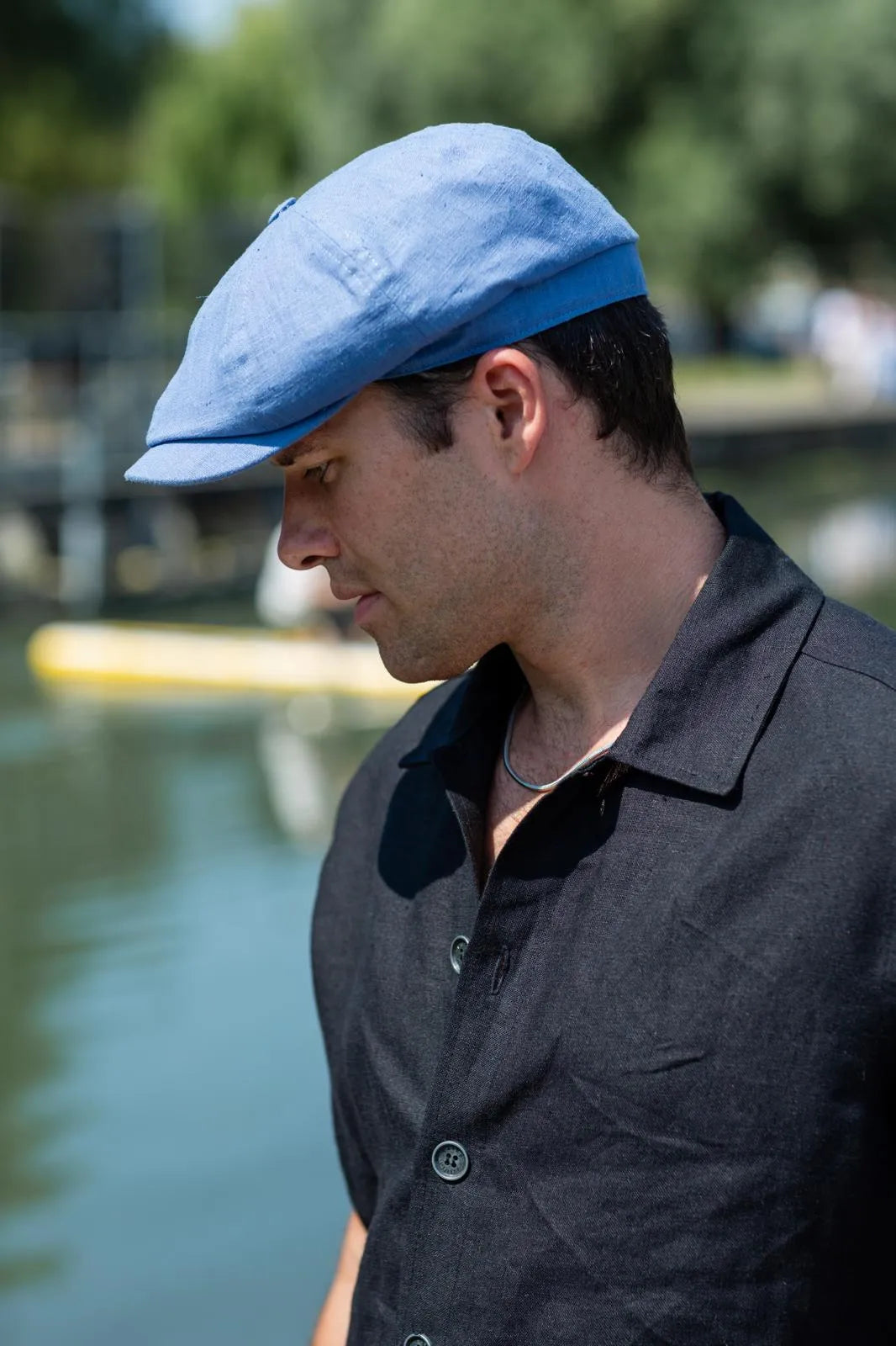 Linen 'Brooklyn' Bakerboy Cap