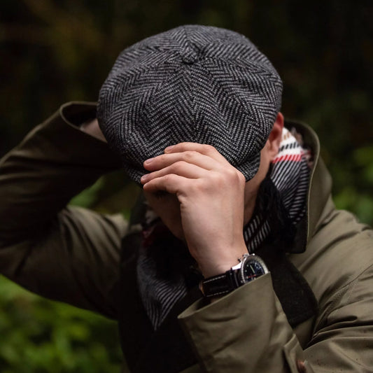 Herringbone 'Brooklyn' Newsboy Cap