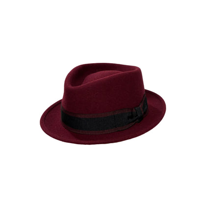 Diamond Porkpie Wool (BURGUNDY)