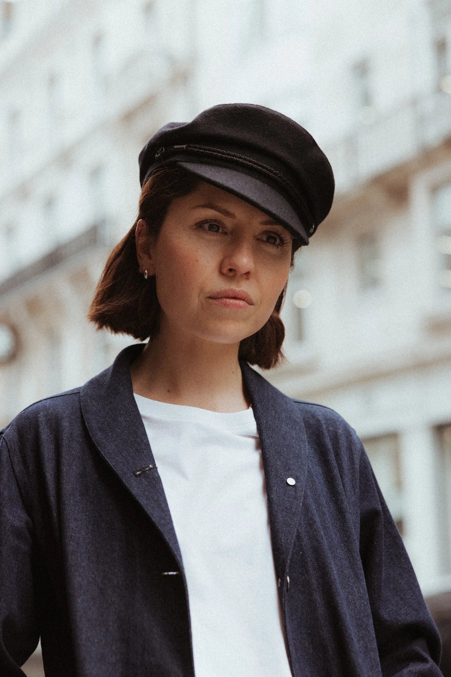 Navy Wool Mariner Cap