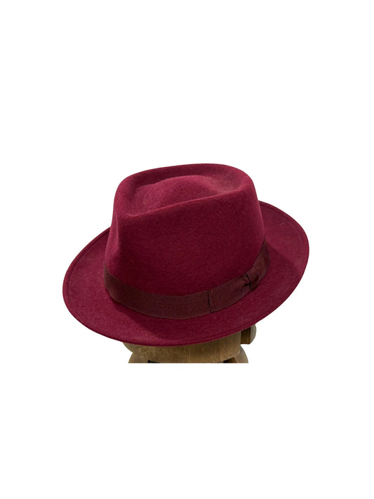 Diamond Porkpie Wool (BURGUNDY)