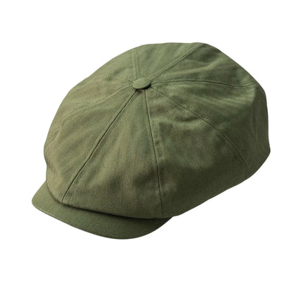 Brooklyn Bakerboy Cap - Herringbone Cotton 'Newsboy'