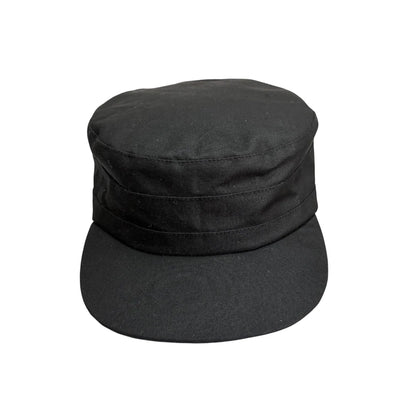 Engineer cap in wax cotton with moleskin under peak