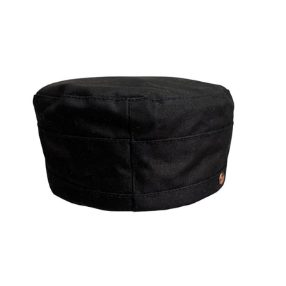 Engineer cap in wax cotton with moleskin under peak