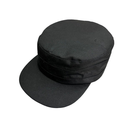 Engineer cap in wax cotton with moleskin under peak