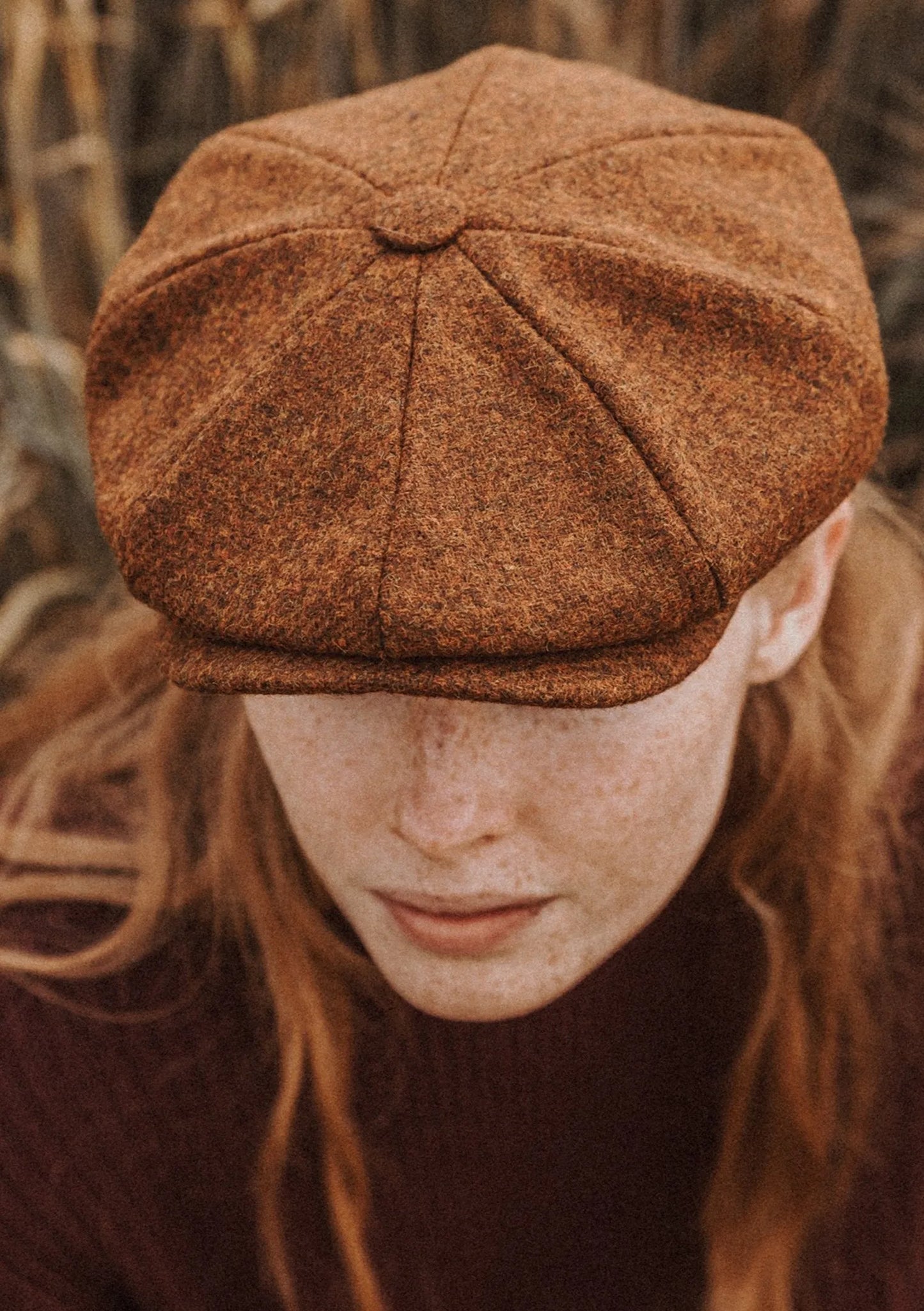 Orange newsboy cap sales