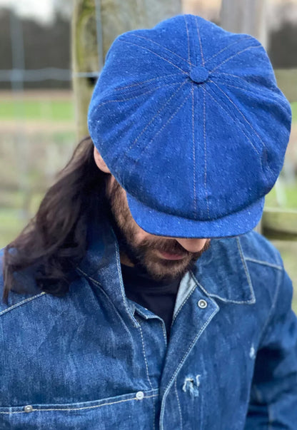 Denim top newsboy hat