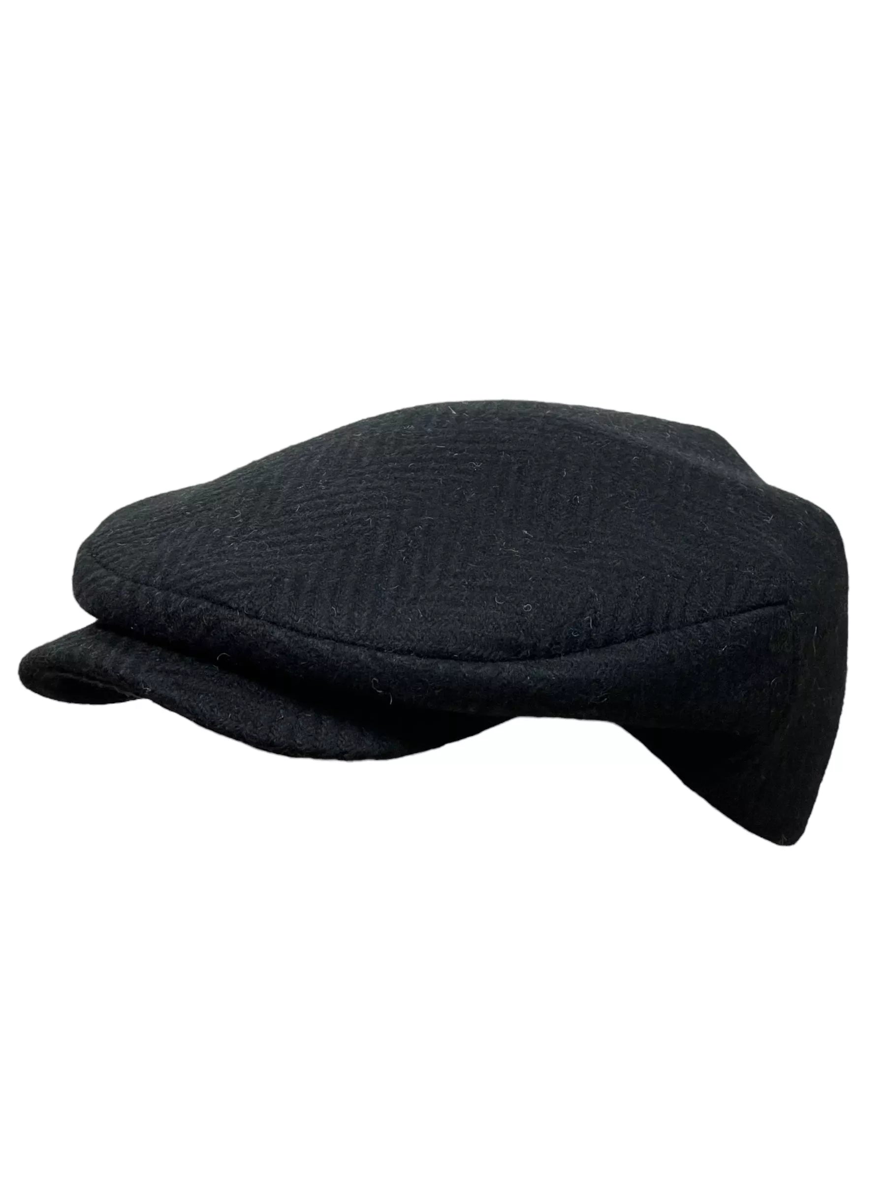Driver Cap 55cm 6 3 4 Black and Black Herringbone