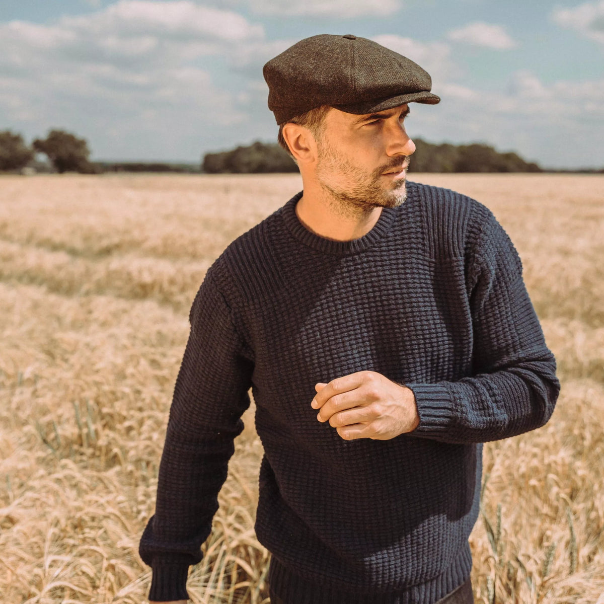 Luxury Men's Newsboy Cap in Loden Cloth - Handcrafted in England