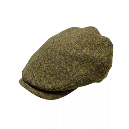 Block colour Harris tweed Sicilian cap